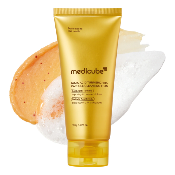 MEDICUBE KOJIC ACID TURMERIC VITA CAPSULE CLEANSING FOAM 120G