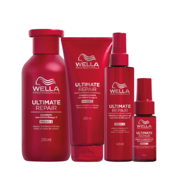 WELLA ULTIMATE REPAIR KIT PEQ. SH250/COND200/PROT140/LEAV30 STEP1234